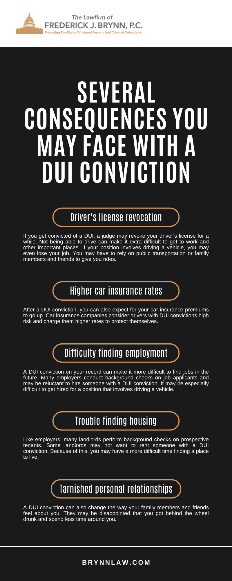 Several Consequences You May Face With A DUI Conviction Infographic