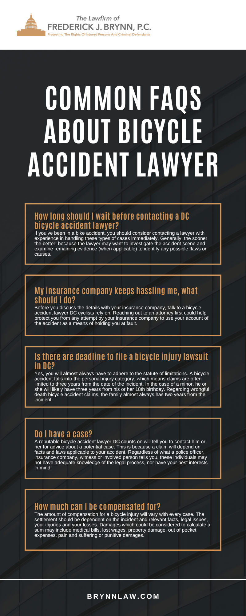 Common FAQs About Bicycle Accident Lawyer Infographic