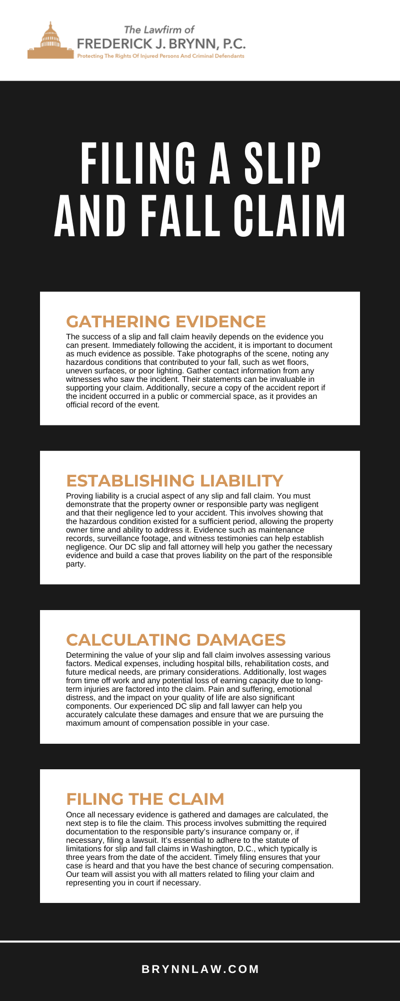 Filing A Slip And Fall Claim Infographic