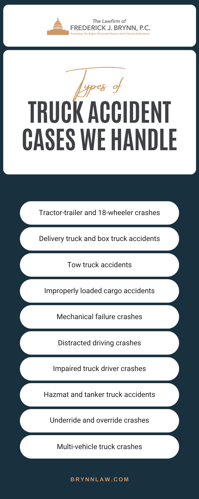 Truck Accident Cases We Handle Infographic